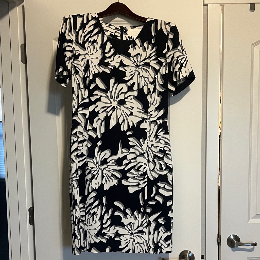 Hugo Boss Navy And White Floral Dress